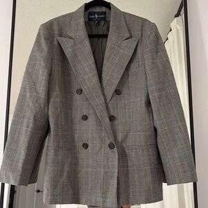 Ralph Lauren Glen Check Double-Breasted Wool Blazer